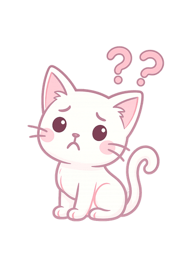 Gatinho Meoww com dúvidas